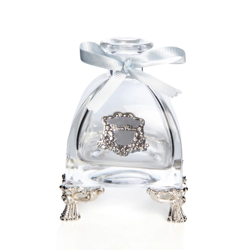 Silver Pirinç Ayaklı Kare Cam Difusser Mavi - 250ml