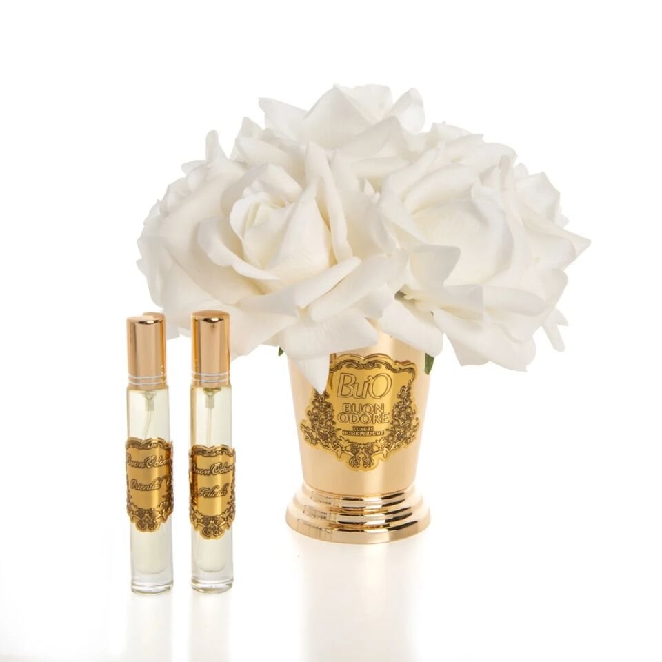 Gold Pirinç 7 Gül Luxury Home Perfume Beyaz