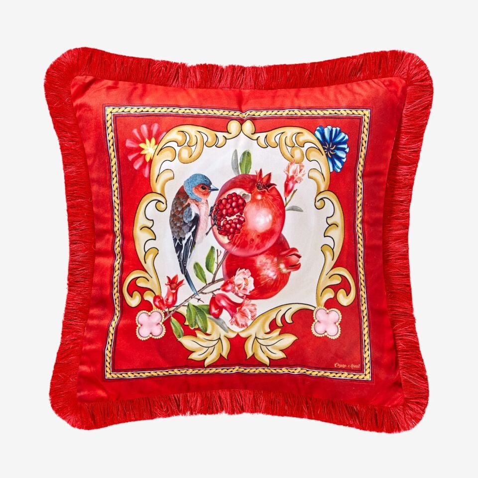 LA DOLCE VITA KADİFE YASTIK 45x45 cm Kırmızı