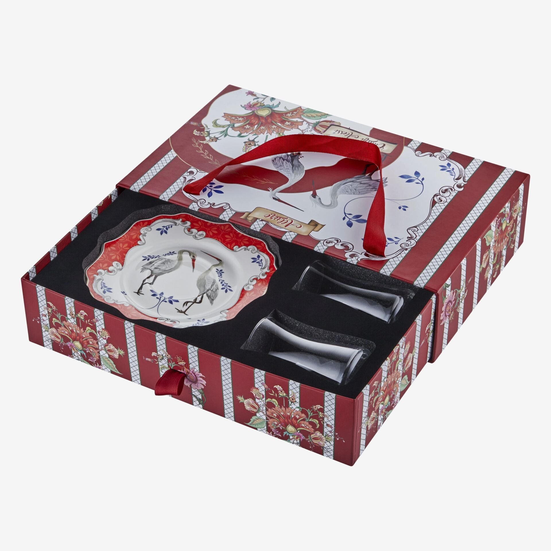 ALLURE 2'Lİ ÇAY TABAĞI SETİ Kırmızı