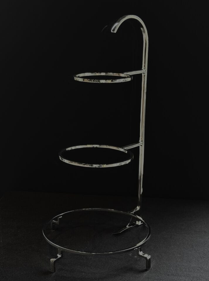 GÜMÜŞ 3 KATLI TABAK STAND 13X17X25 cm h:53