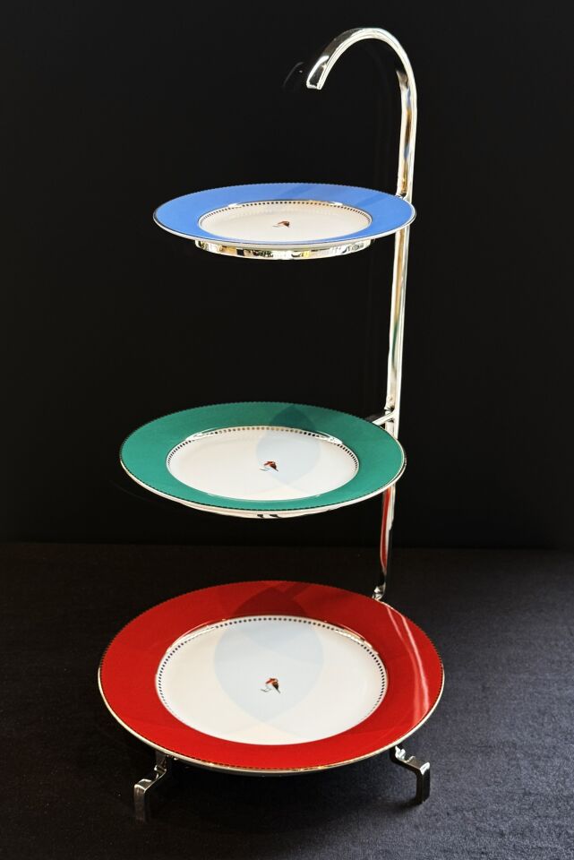 GÜMÜŞ 3 KATLI TABAK STAND 13X17X25 cm h:53