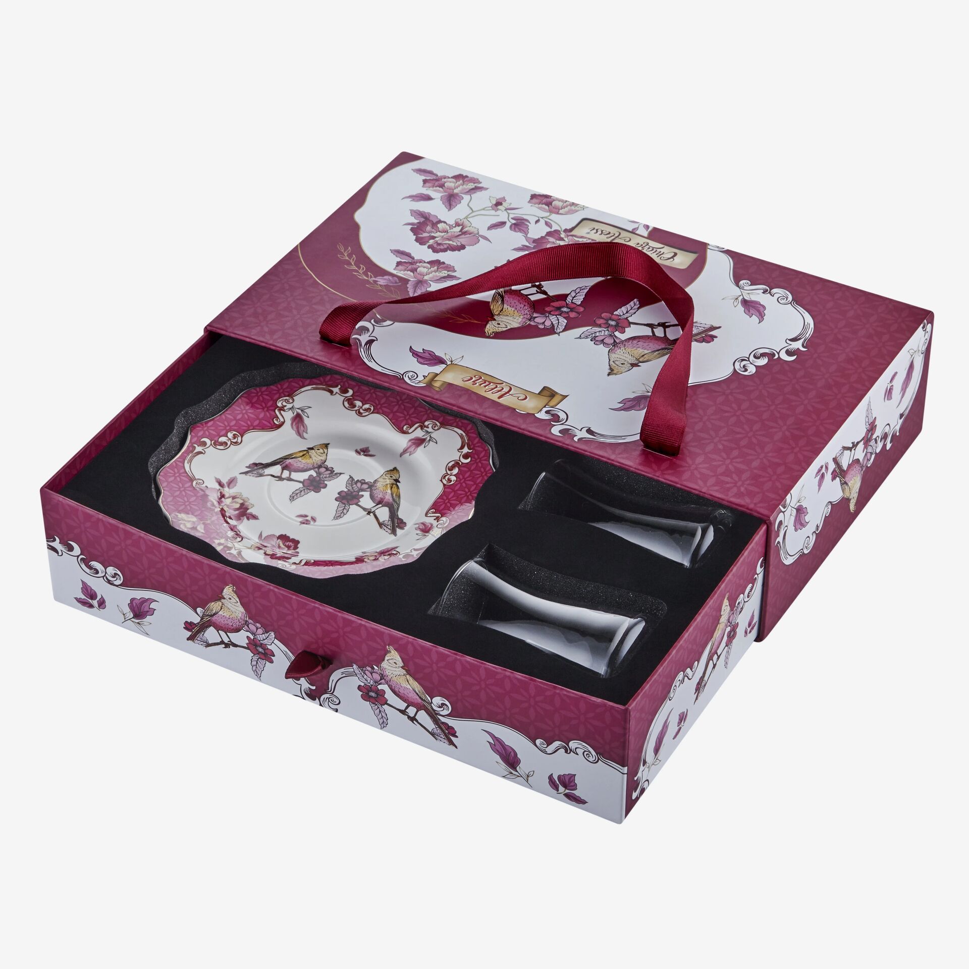 ALLURE 2'Lİ ÇAY TABAĞI SETİ Pembe