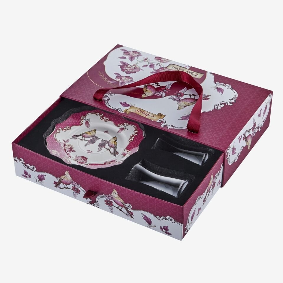 ALLURE 2'Lİ ÇAY TABAĞI SETİ Pembe