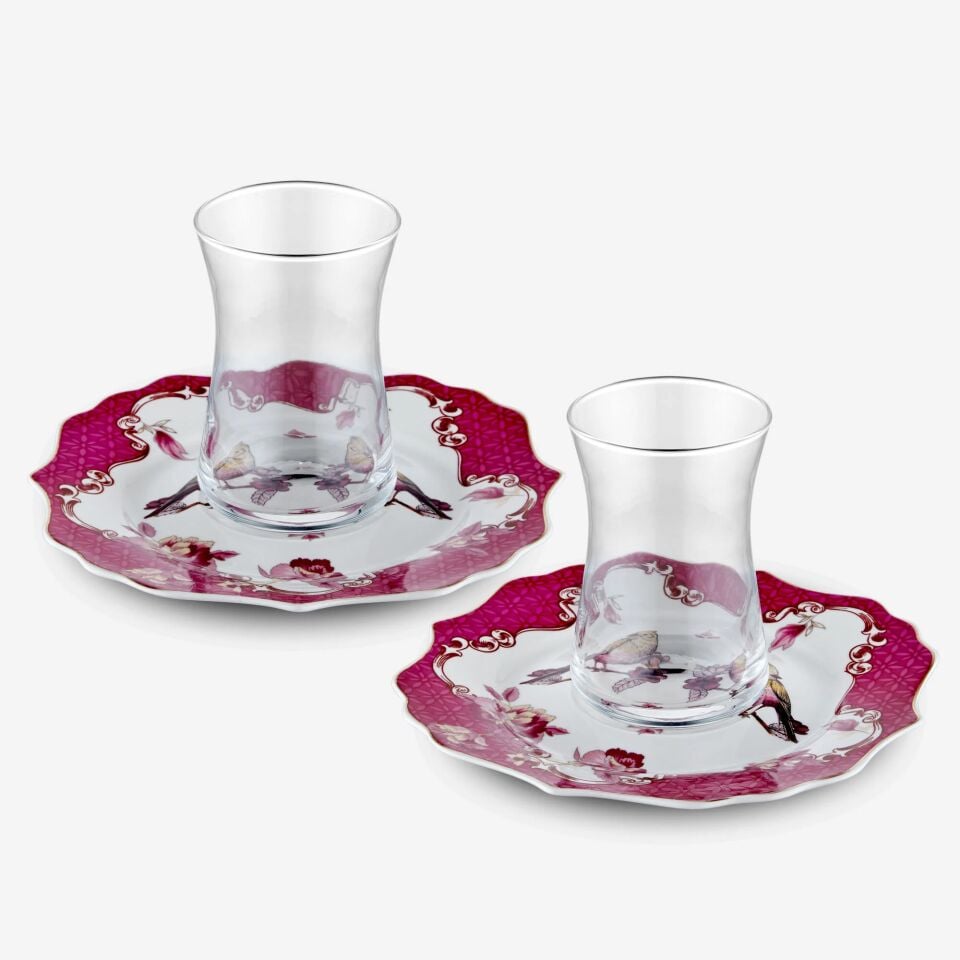 ALLURE 2'Lİ ÇAY TABAĞI SETİ Pembe
