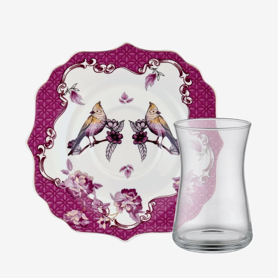ALLURE 2'Lİ ÇAY TABAĞI SETİ Pembe