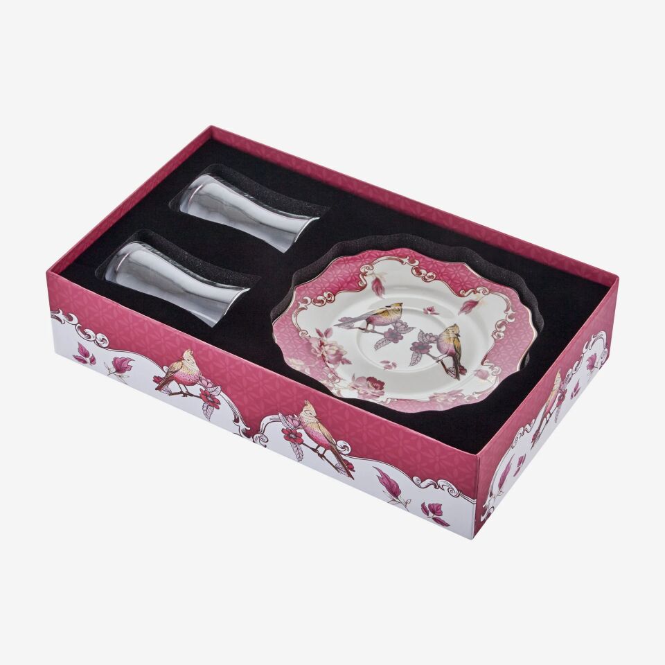 ALLURE 2'Lİ ÇAY TABAĞI SETİ Pembe