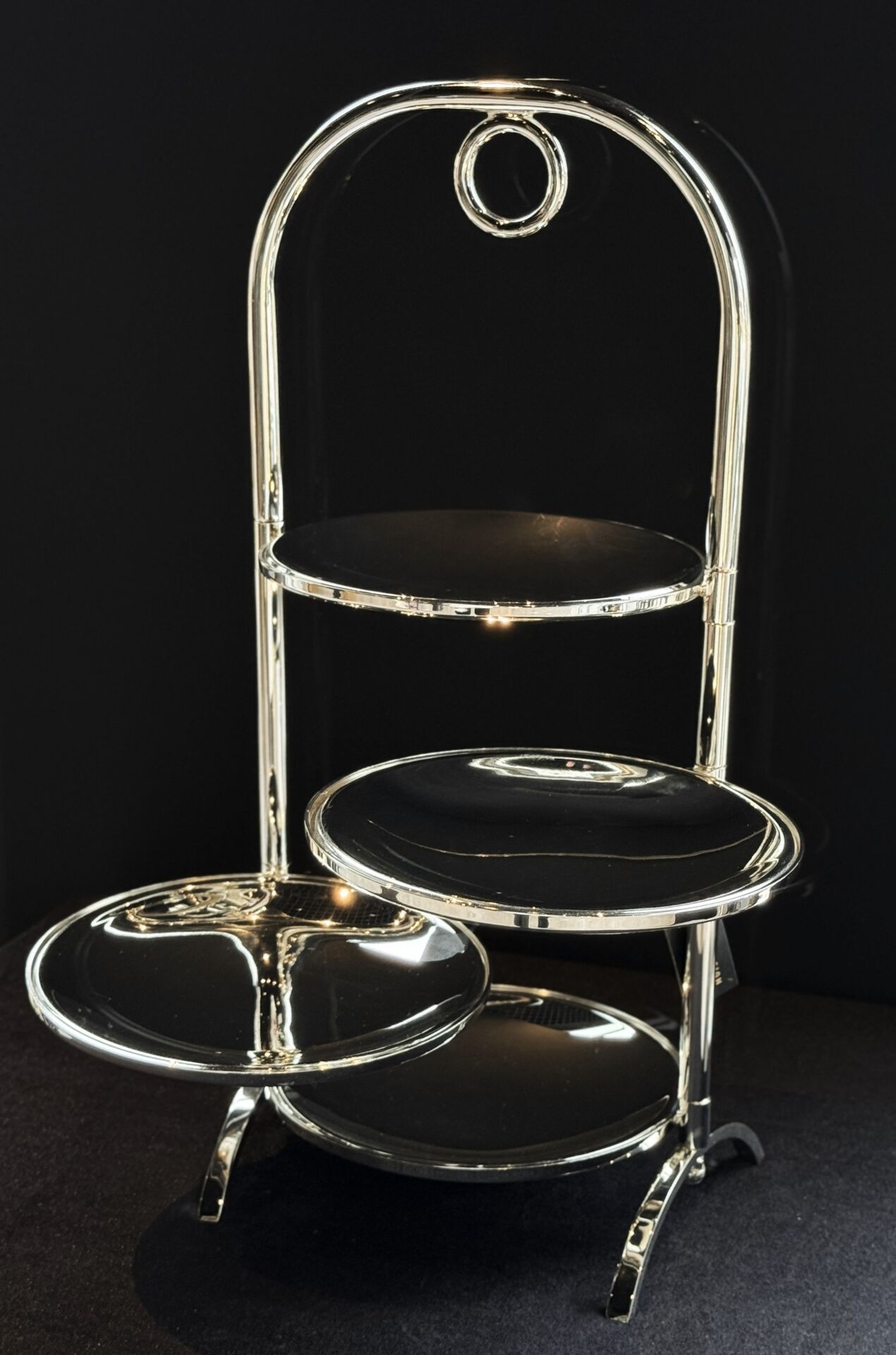 GÜMÜŞ 4 KATLI AÇILIR PASTALIK 19cm h:47cm