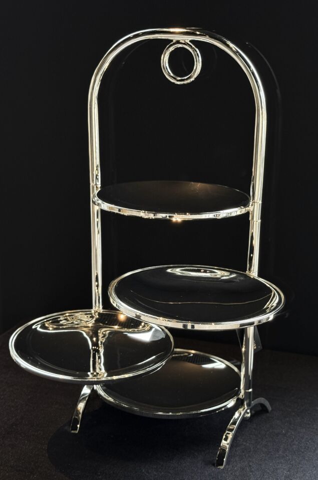 GÜMÜŞ 4 KATLI AÇILIR PASTALIK 19cm h:47cm