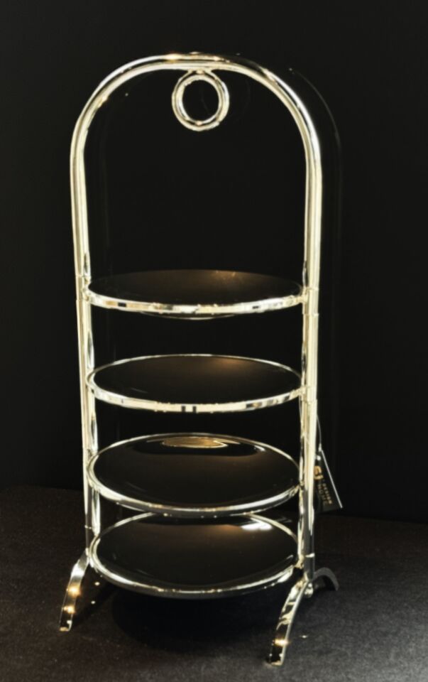 GÜMÜŞ 4 KATLI AÇILIR PASTALIK 19cm h:47cm