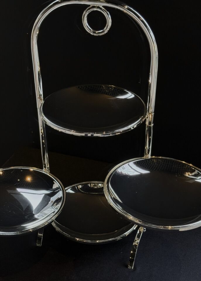 GÜMÜŞ 4 KATLI AÇILIR PASTALIK 19cm h:47cm