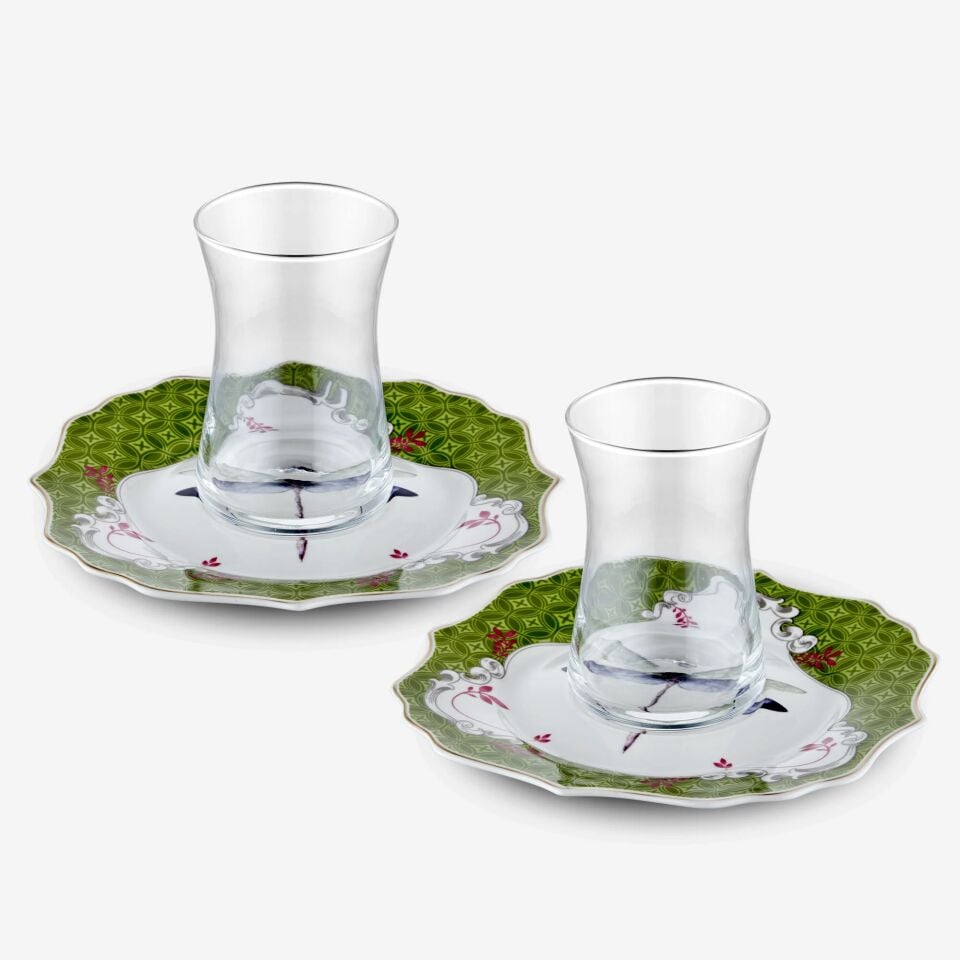 ALLURE 2'Lİ ÇAY TABAĞI SETİ Yeşil