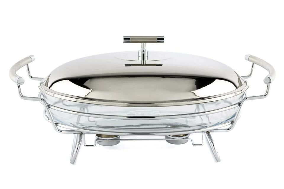 Perle Çelik Kapaklı Oval Isıtıcılı Servis 46x25x21cm
