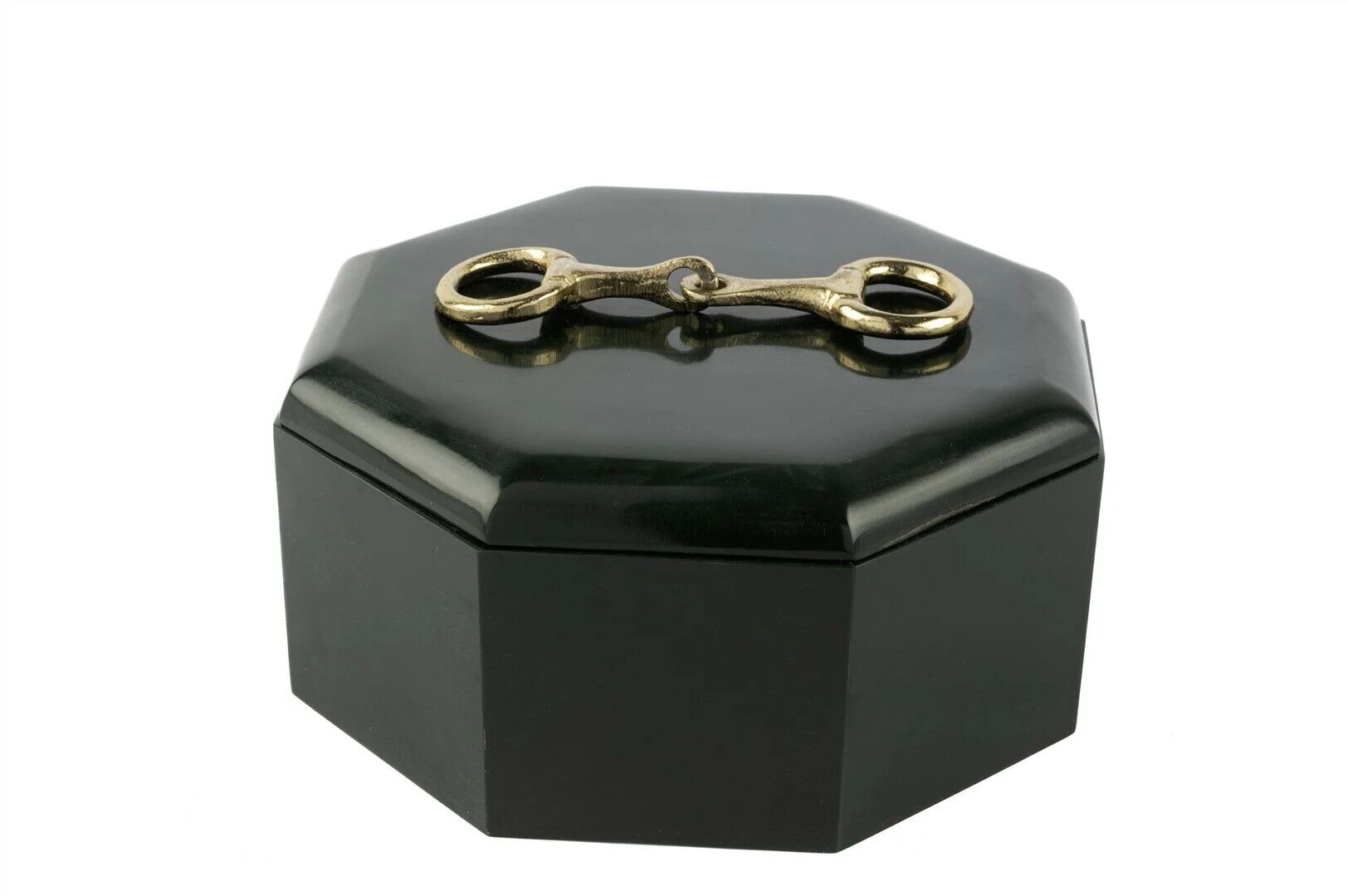 Koyu yeşil Gold Kulplu Kutu 22x22x10cm