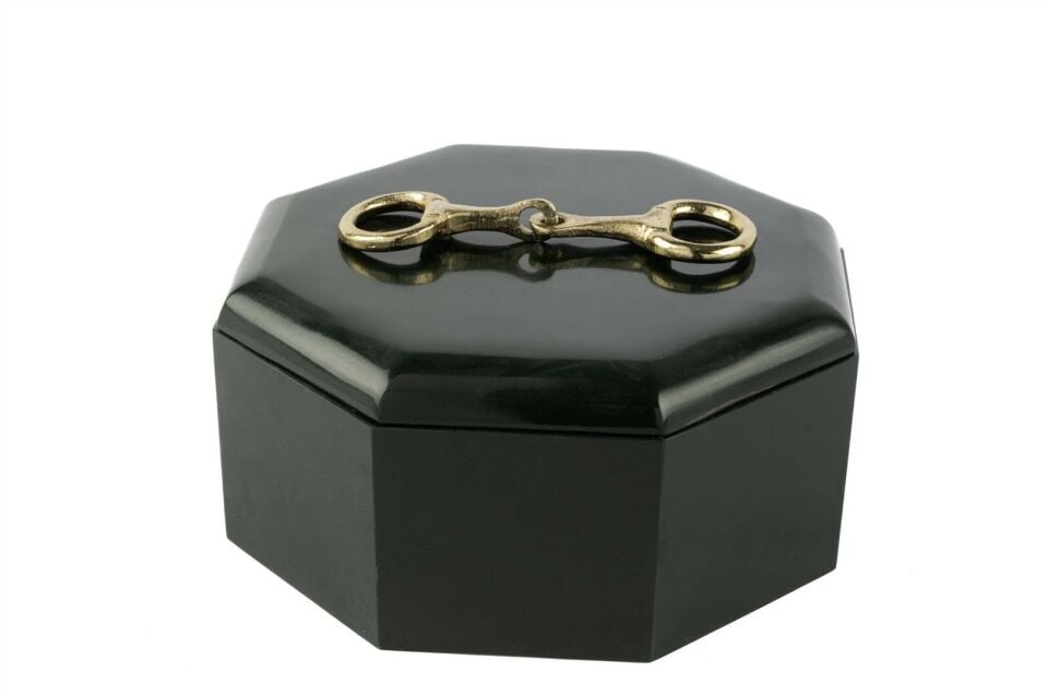 Koyu yeşil Gold Kulplu Kutu 22x22x10cm