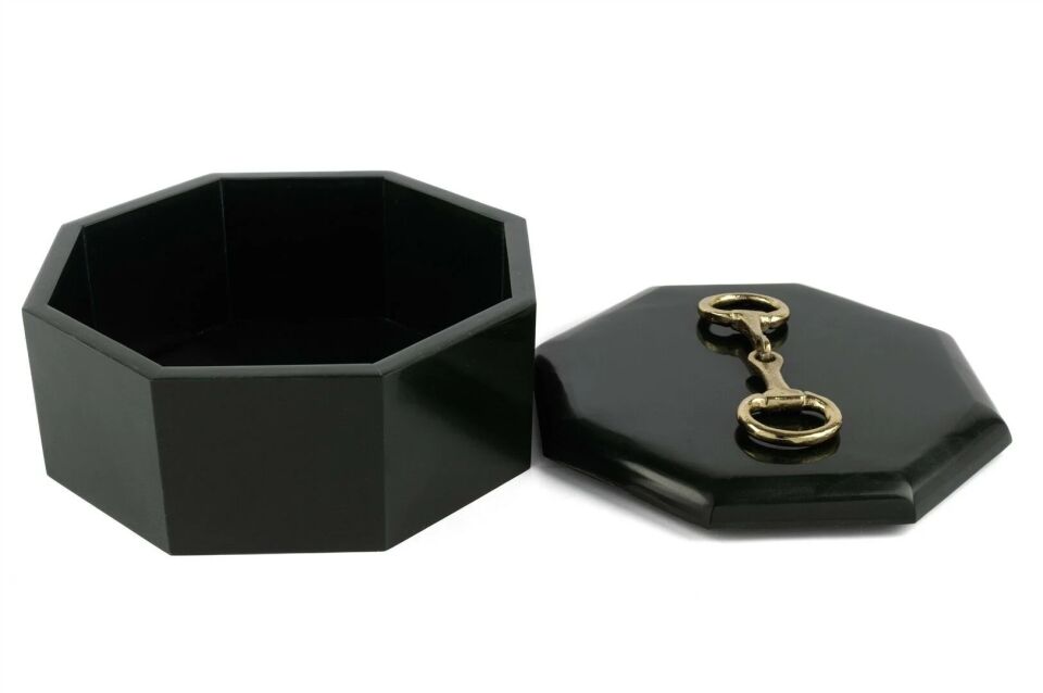 Koyu yeşil Gold Kulplu Kutu 22x22x10cm