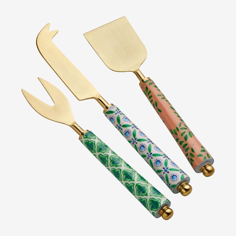 3'lü Peynis Servis Seti Alüminyum Renkli