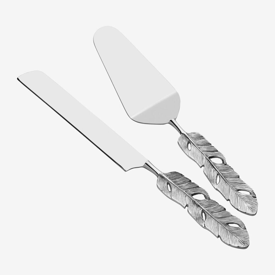 2'li Pasta Servis Seti Pirinç Gümüş