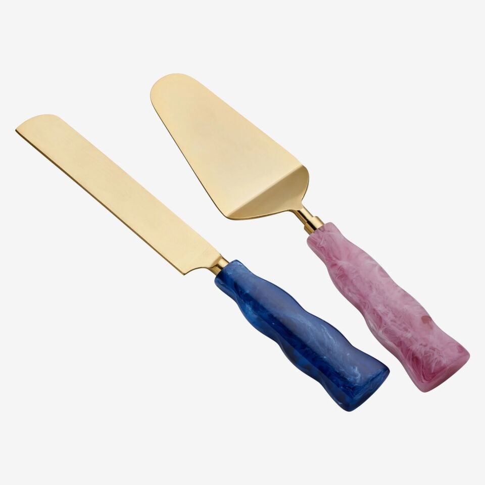 2'li Pasta Servis Seti Renkli Resin