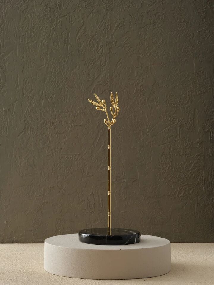 Peçetelik Siyah / Gold - 14x33cm